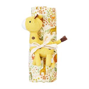 Safari Swaddle and Rattle Set