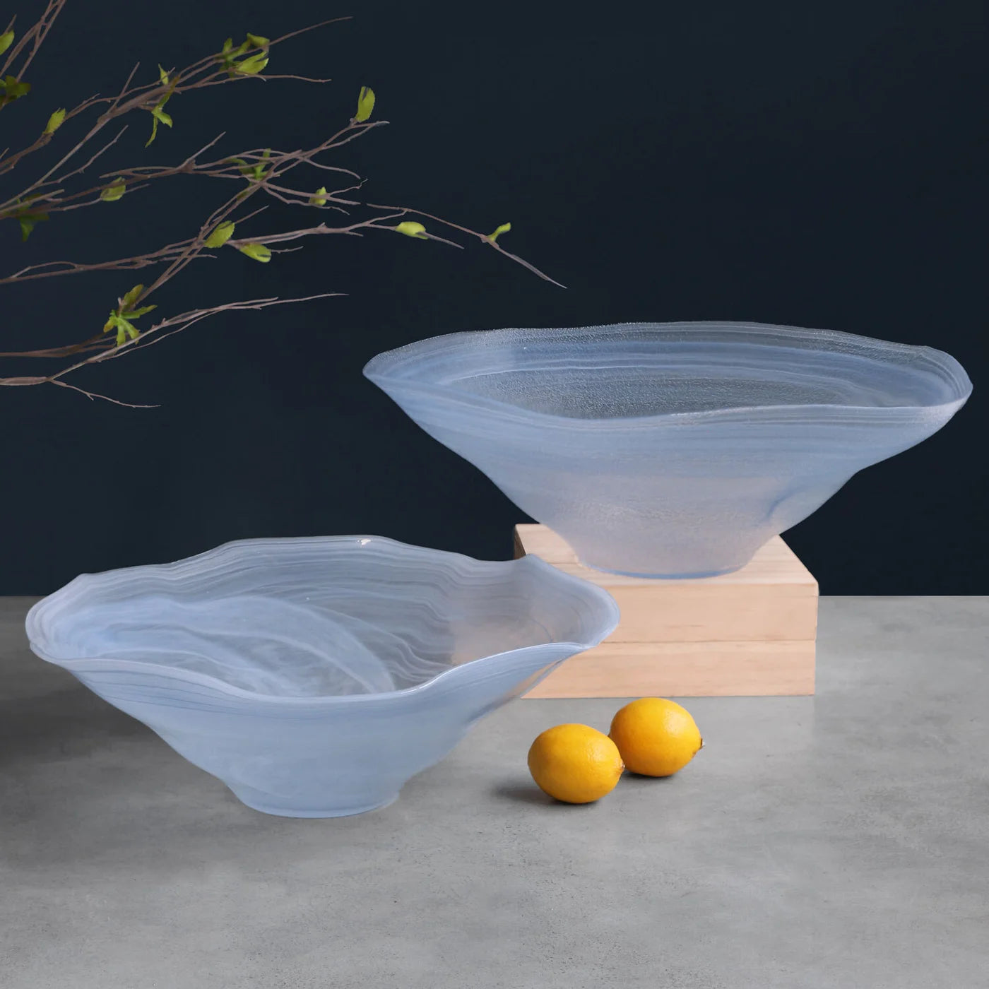 GLASS Alabaster Wave Bowl