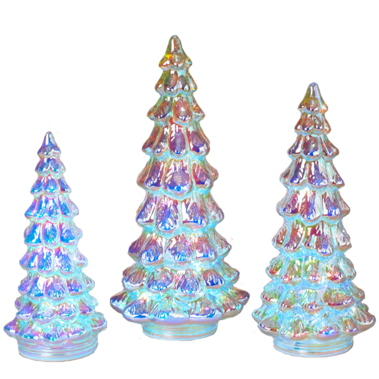 Lighted Iridescent Glass Christmas Tree