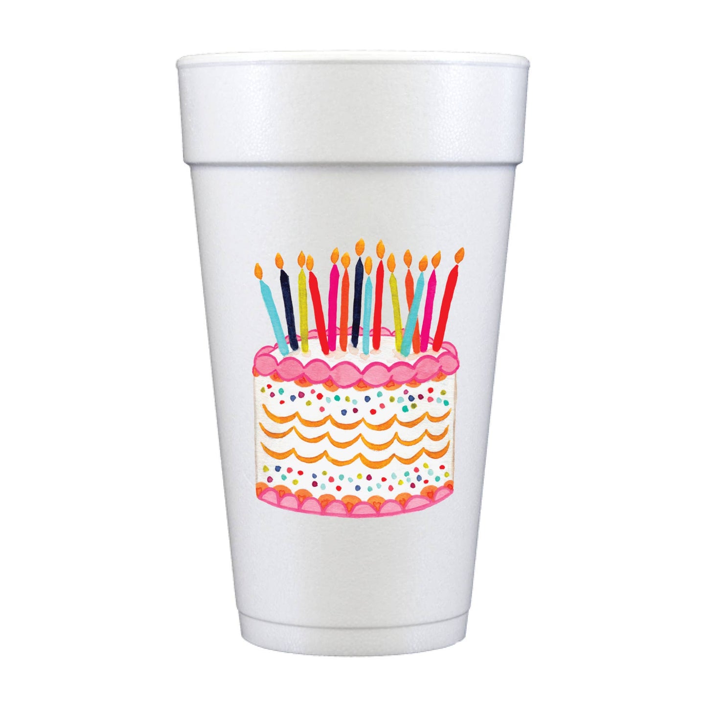 Birthday Cake Foam Cups: 20 oz