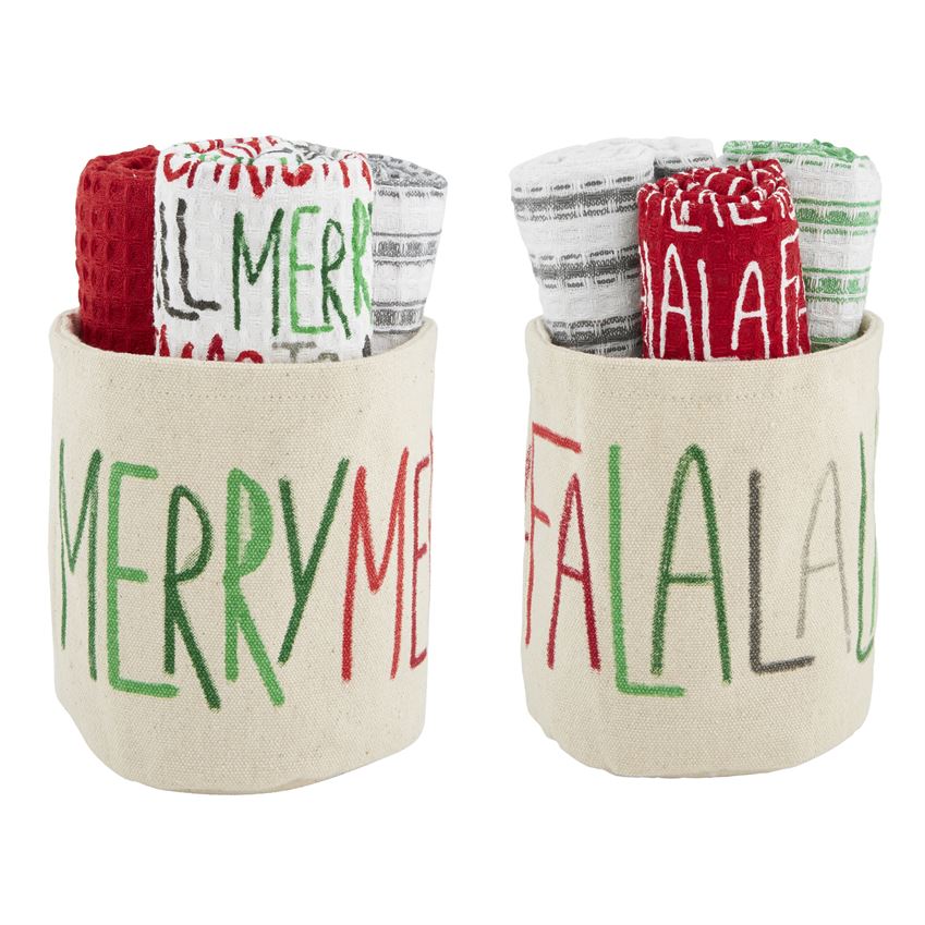 Christmas Towel Basket Set