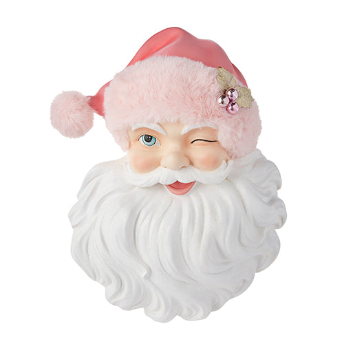 Santa Face with Pink Hat Wall Art
