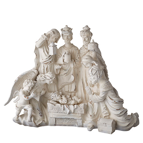 Distressed White Nativity (27.75")