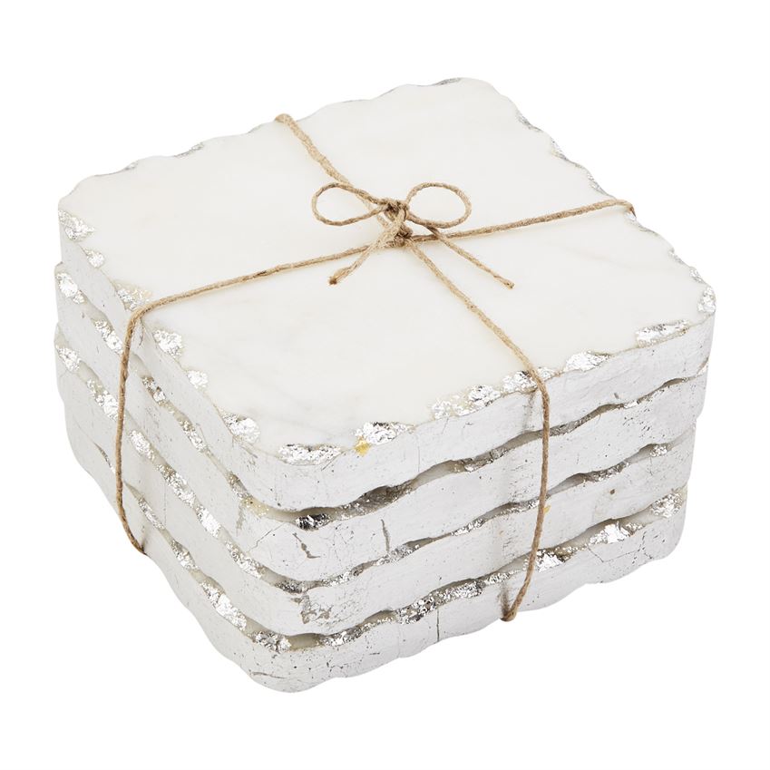 Foiled Marble Coaster Set