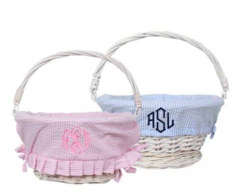 Baby White Easter Baskets (collapsible handle)
