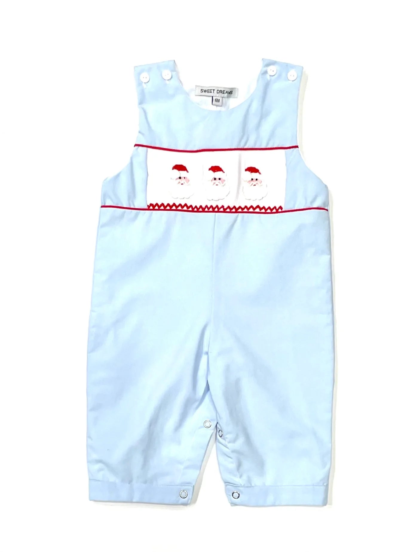 Blue Santa Smocked Longall
