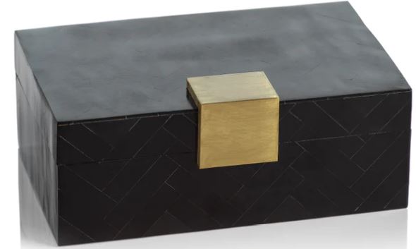 Cape Verde Black Resin Chevron Inlaid Box