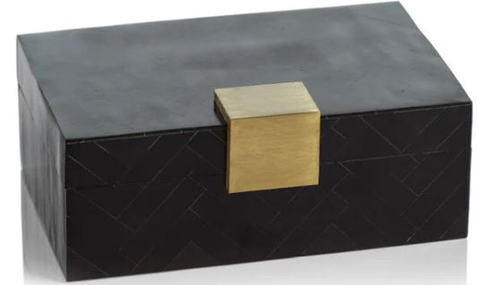 Cape Verde Black Resin Chevron Inlaid Box