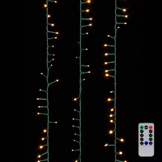 36.5' Snake Garland Green Wire w/ 500 White Light