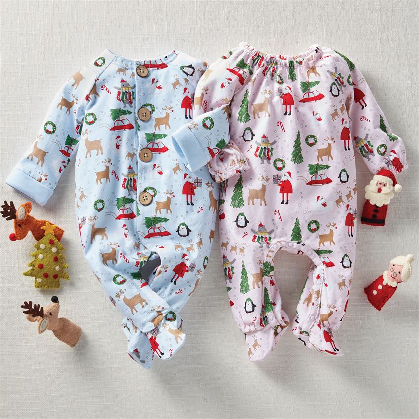 Girl Christmas Print Sleeper