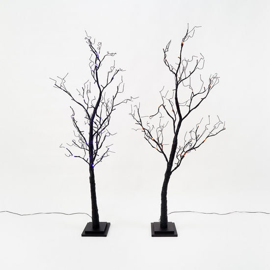 Black Halloween Tree with Lights