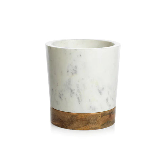 San Ramon Wood & White Ice Bucket/Wine Cooler