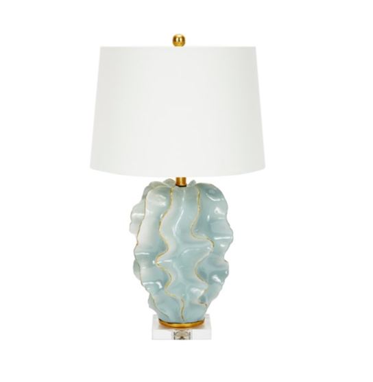 Hannah Blue Ceramic Wave Lamp