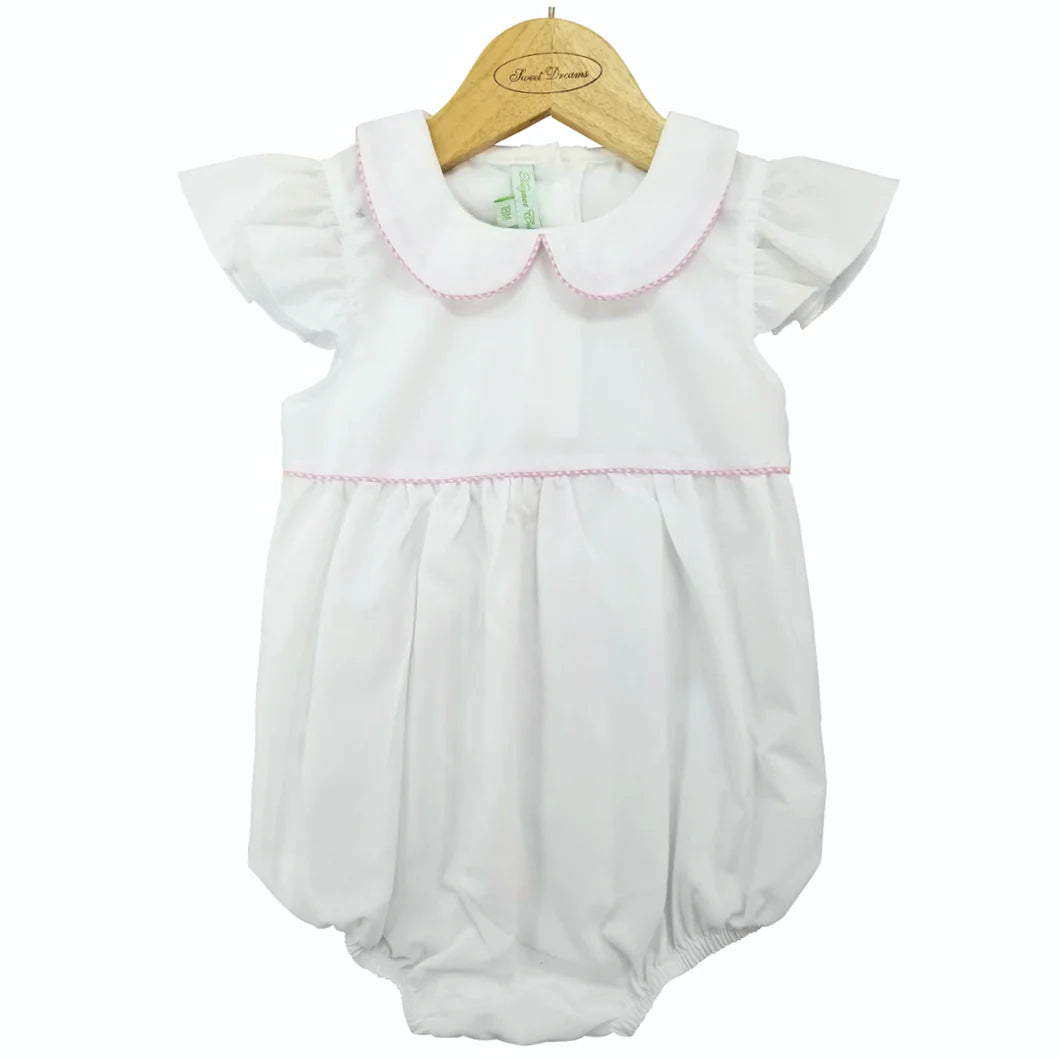 White Bubble w/ Pink Gingham Trim