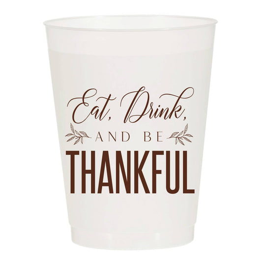 Eat Drink and Be Thankful Frosted Cups (Pack of 6)