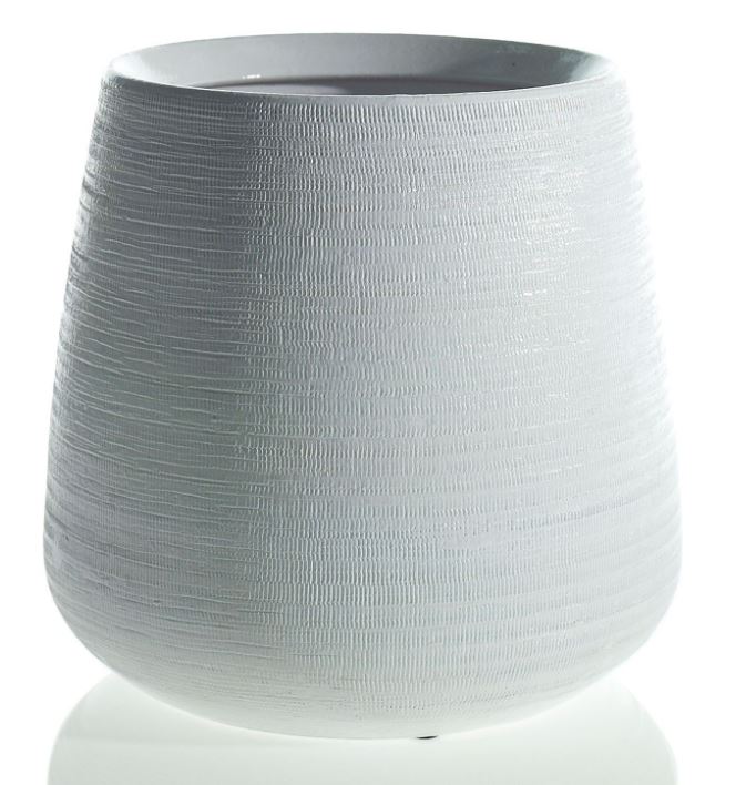 Beautiful Benji White Textured Planter