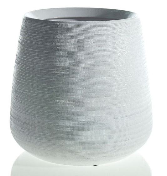 Beautiful Benji White Textured Planter