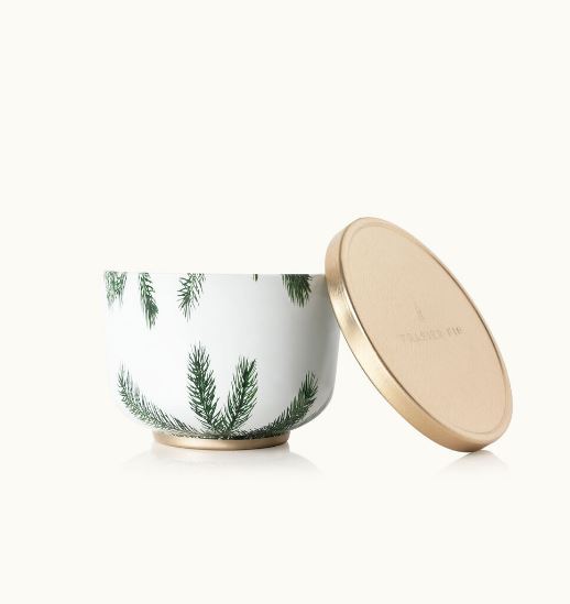 Frasier Fir Candle Tin with Gold Lid