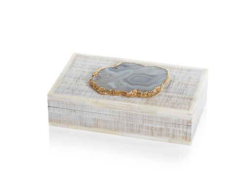 Chiseled Mangowood & Bone Box