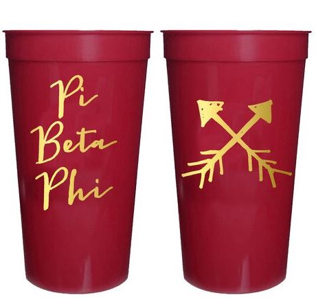 Sorority Stadium Cup with Gold Foil Print