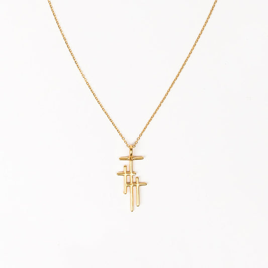 MSMH Faithful Light Three Cross Necklace