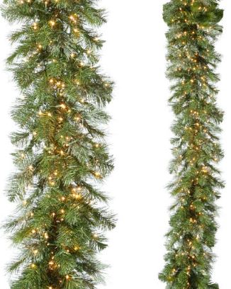 9' Snake Light Green Mixed Pine Garland