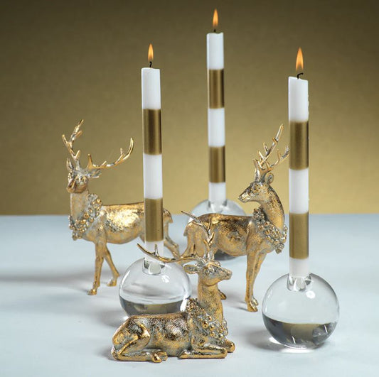 Round Crystal Glass Taper Holder