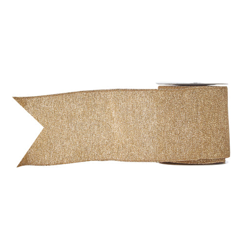 4" X 10 Yd Gold Metallic Wired Ribbon