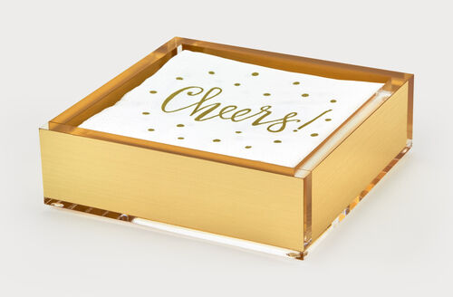 Lucite Cocktail Beverage Napkin Tray