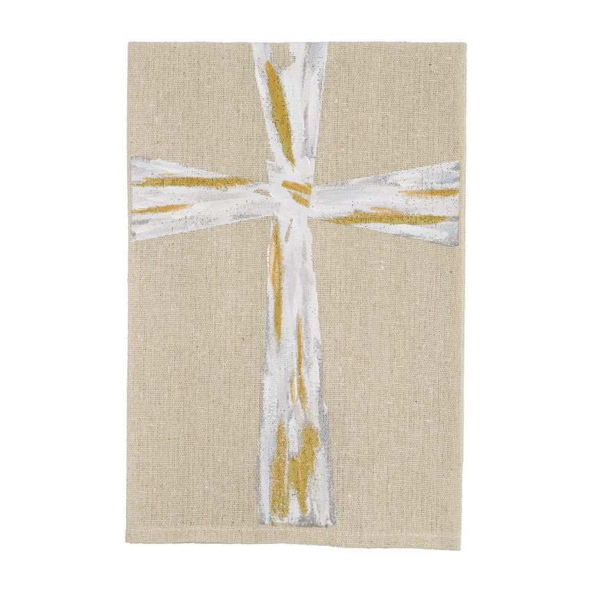 Hand Painted Gold Christmas Towels
