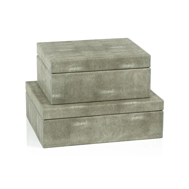 Moorea Shagreen Leather Box w/Suede Interior