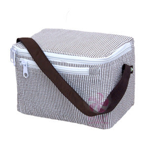 Chocolate Rectangle Seersucker Lunchbox