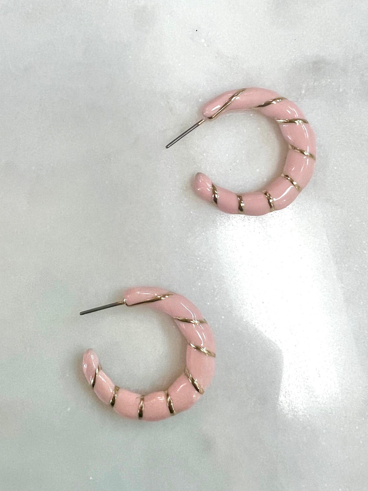 Pink Enamel Hoops