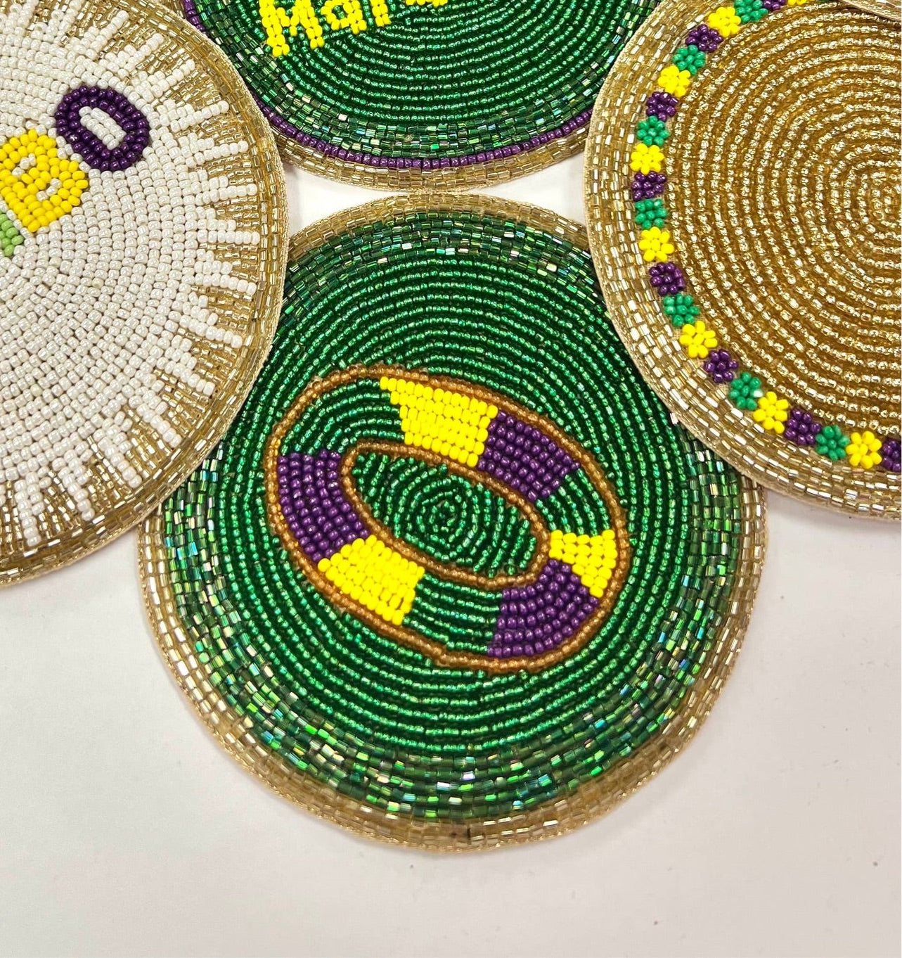 King Cake Beaded Coasters (Set of 2)
