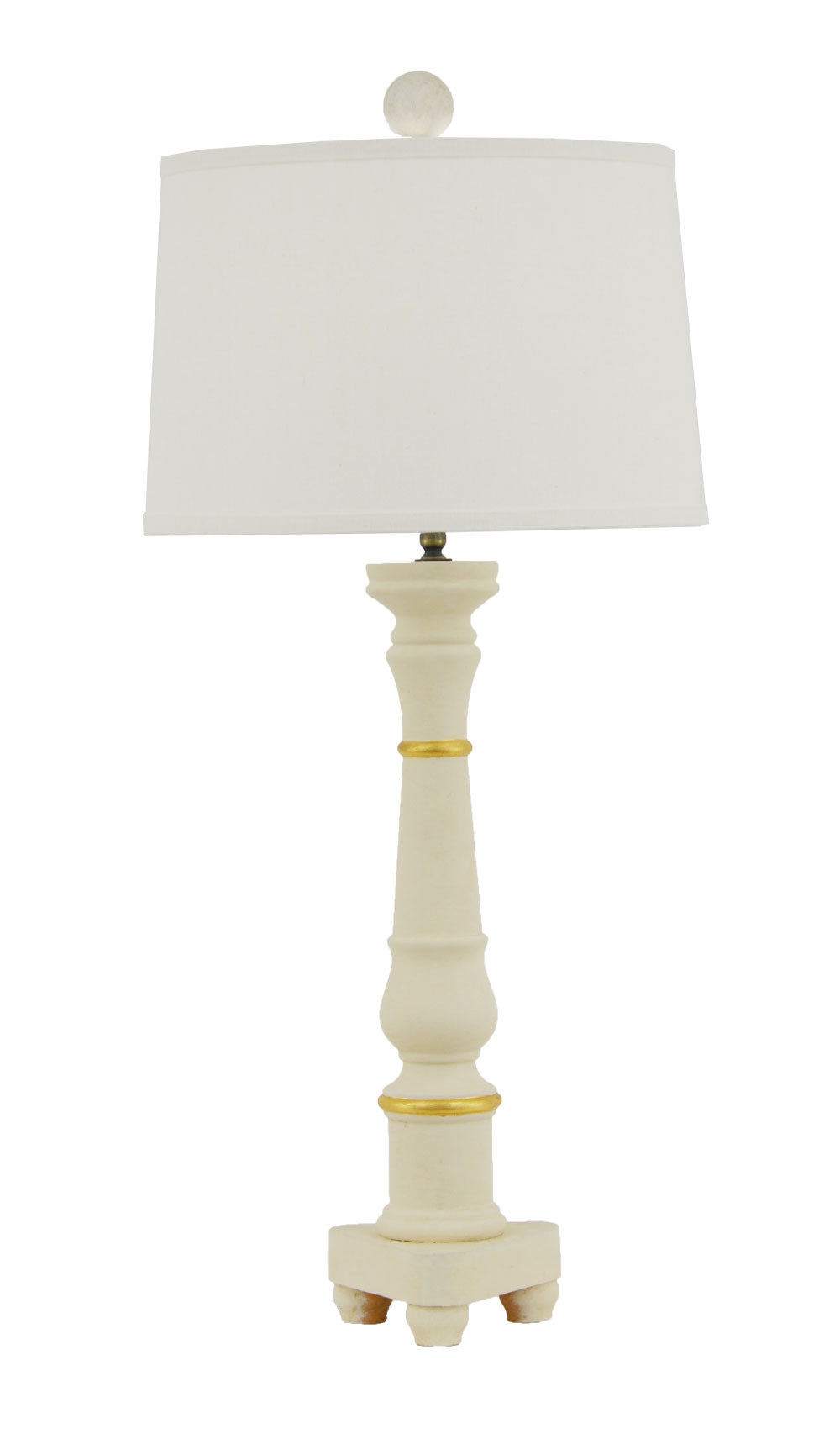 Hand Painted Wooden Lamp with Hand Brushed Gold