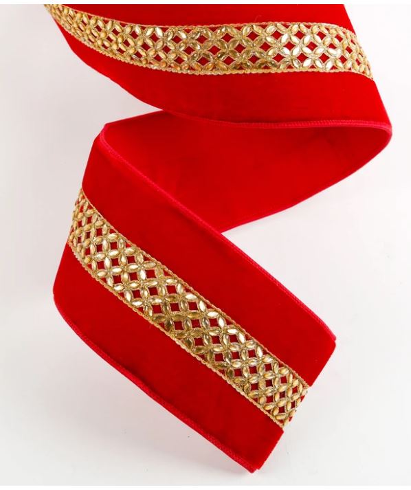 Velvet with Gold Center Embellishment