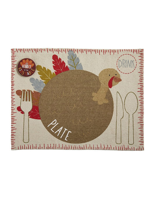 Turkey Place Mat with Button