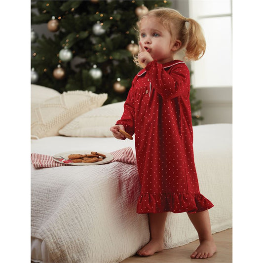 Polka Dot Flannel Gown