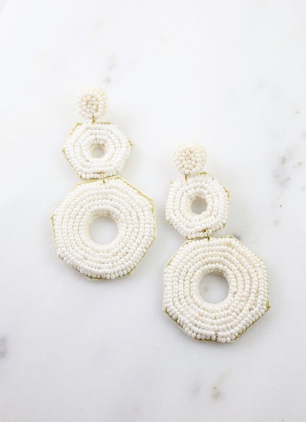 Prudence Beaded Hexagon Earring