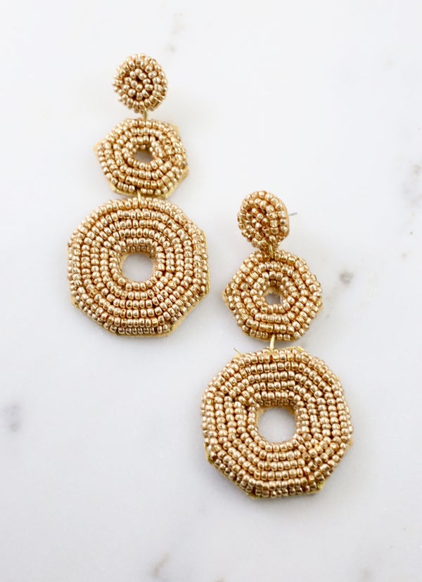 Prudence Beaded Hexagon Earring