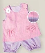 Gingham Reversible Blouse & Bloomers