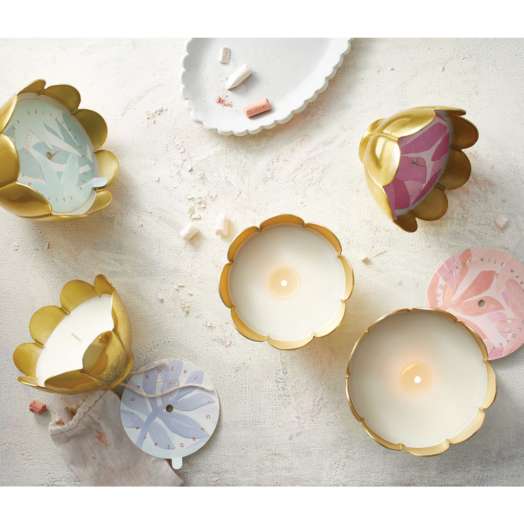 Small Metal Flower Candle