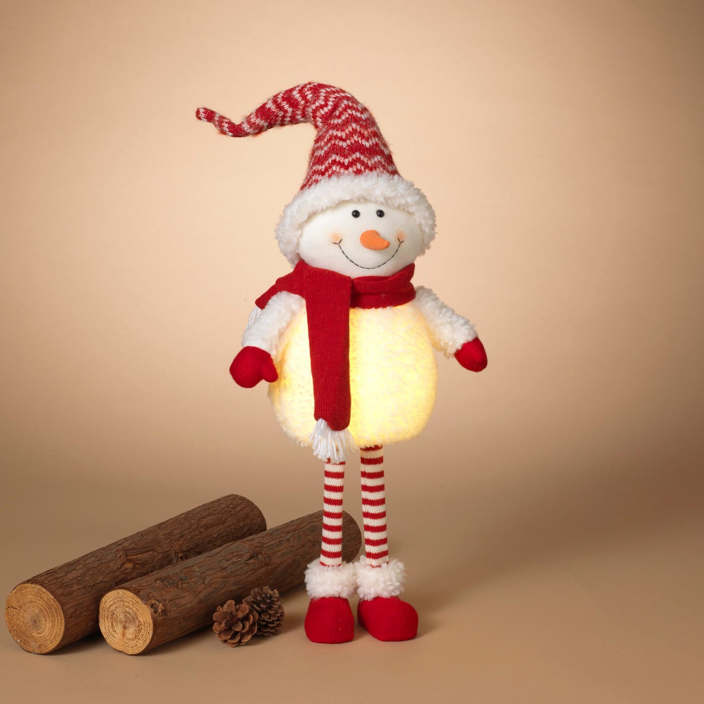 Lighted Fabric Snowmen