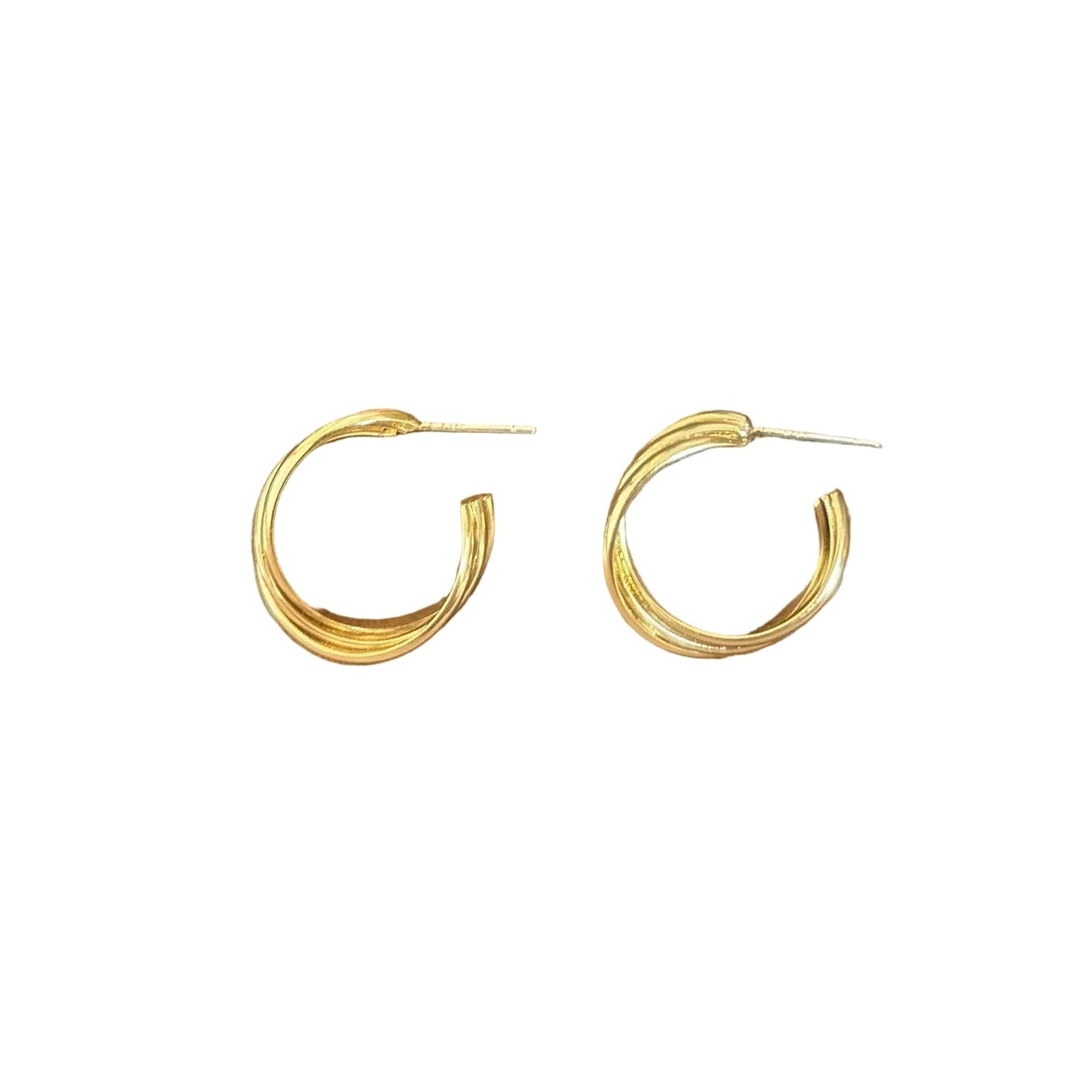 Ribbed Twist Hoop Earrings