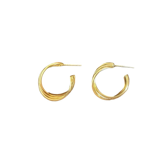 Ribbed Twist Hoop Earrings