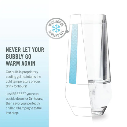 Champagne FREEZE™ Insulated Cooling Cups - Marble - Set of 2