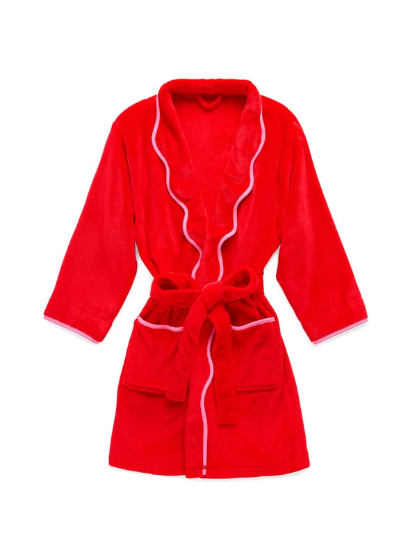Rosie Scallop Robe- Red