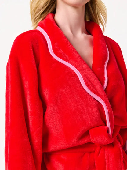 Rosie Scallop Robe- Red