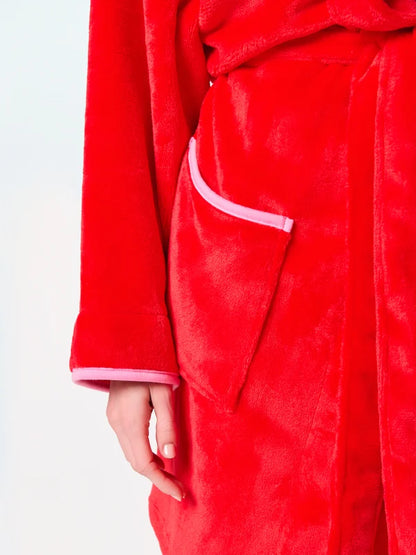 Rosie Scallop Robe- Red
