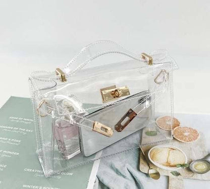 Designer Inspired Clear Stadium Purse